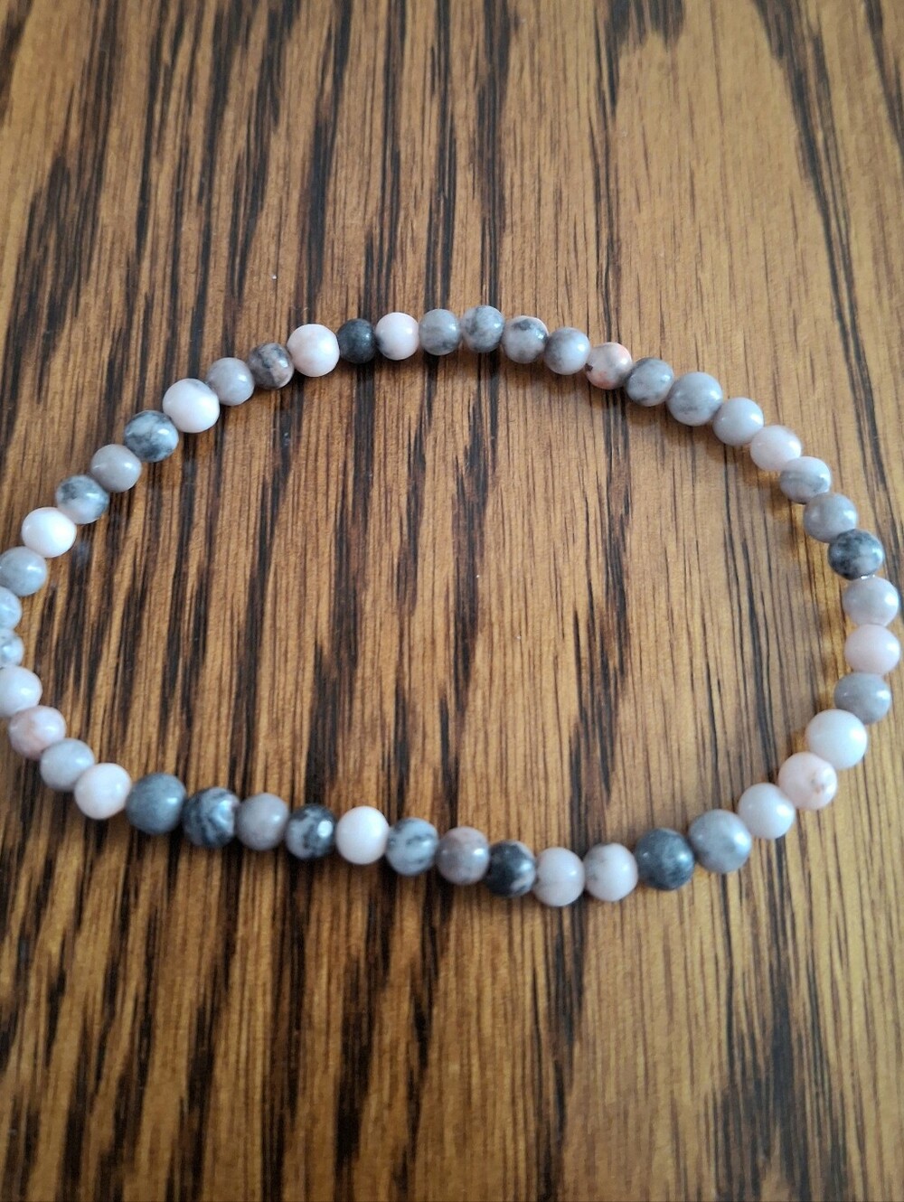 Zebra Jasper Natural 4mm Beaded Stretchy Bracelet 7.5"